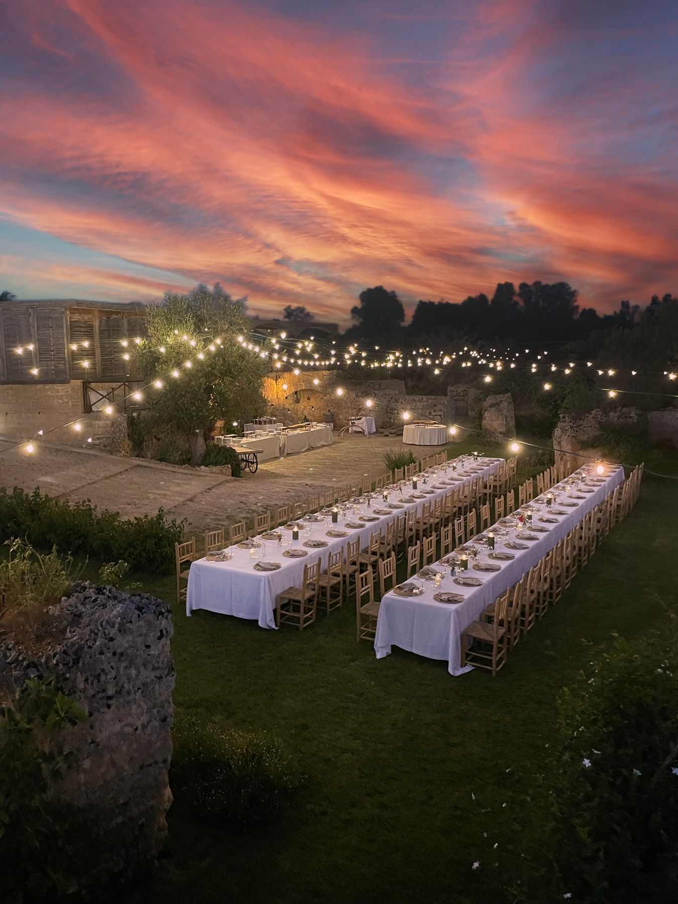 The pergola & the olive park at Li Calizzi